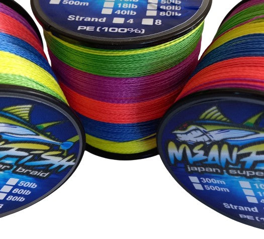 Mean Fish Super 8 strand Fishing Braid 500 Metre Rolls