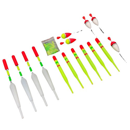 Set (15Pcs) Vertical Buoy Sea Fishing Floats Assorted Size for Most Type of Angling