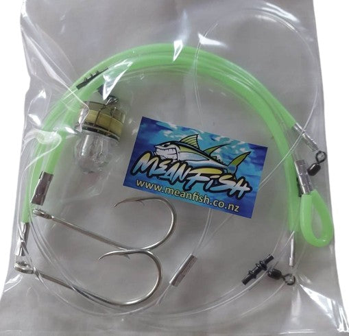 MeanFish Hapuka (Grouper) 2 Hook Rig 14/0 Ezi Bait Hook with Light