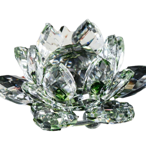 Green 80mm Quartz Crystal Lotus Flower