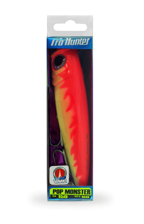 Pro Hunter Pop Monster Lure 150mm - Fire Lumo - Great for Kingfish