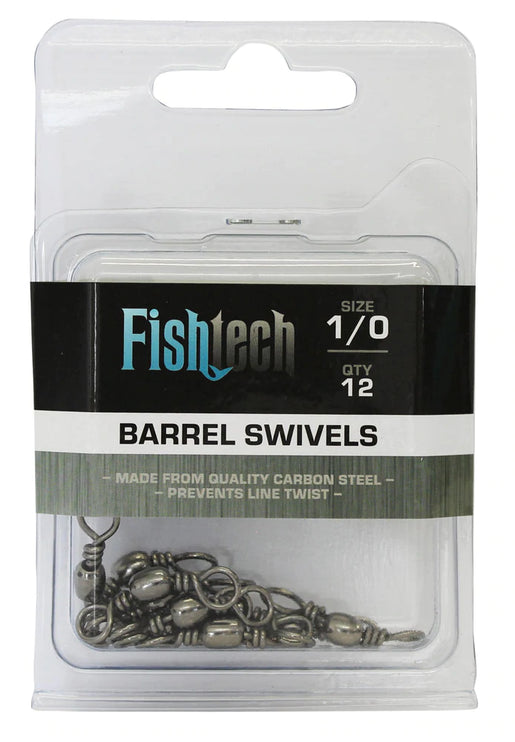 Fishtech  Barrel swivels 1/0 (12 per pack)