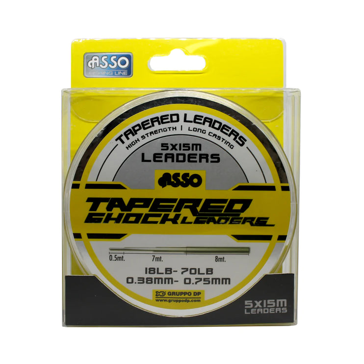 Tapered Shock Leader Clear 18-70lb   5 x 15m