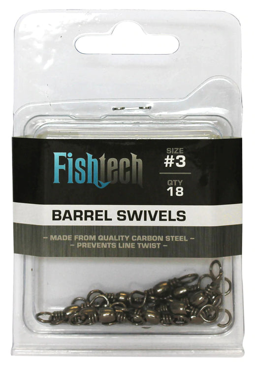 Fishtech  Barrel swivels #3 (18 per pack)