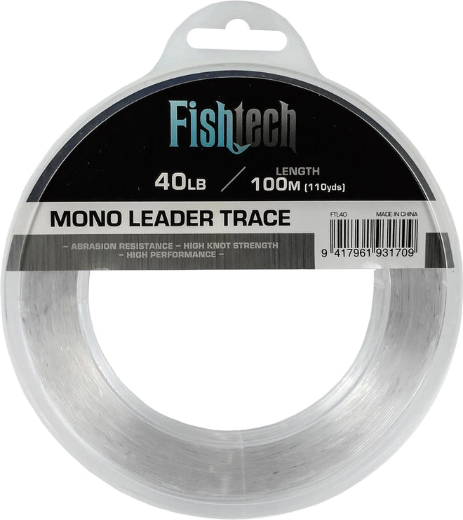 Leader - Hi Tensile Leader Line- 40lb 100m Fishtech