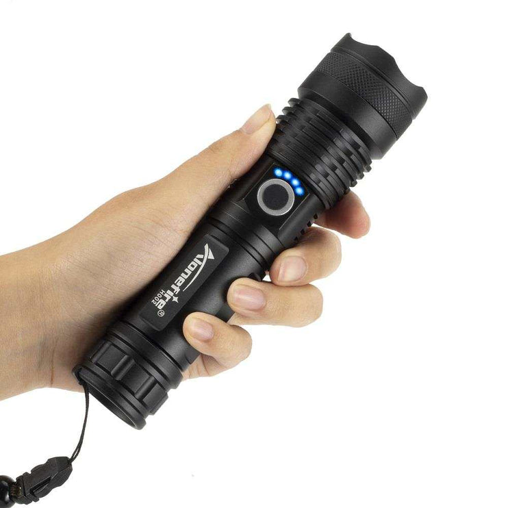 High power LED Zoom Flashlight - Multi Fuction - USB Charged