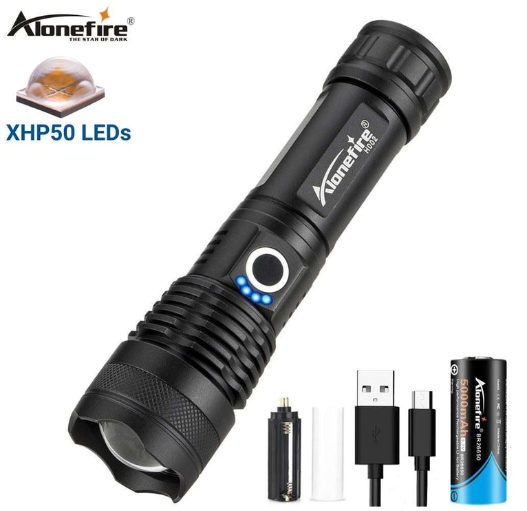 High power LED Zoom Flashlight - Multi Fuction - USB Charged