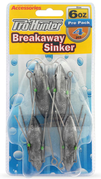 Breakaway Sinkers  6 oz ( pack of 4 ) Pro Hunter