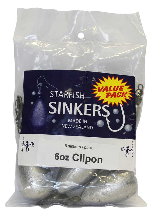 Starfish Clip-On Swivel Sinkers - Value Packs