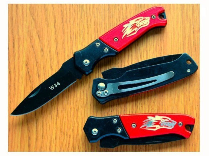 Wolf Folding Knife - Multi Purpose  Red or Blue