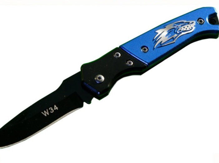 Wolf Folding Knife - Multi Purpose  Red or Blue