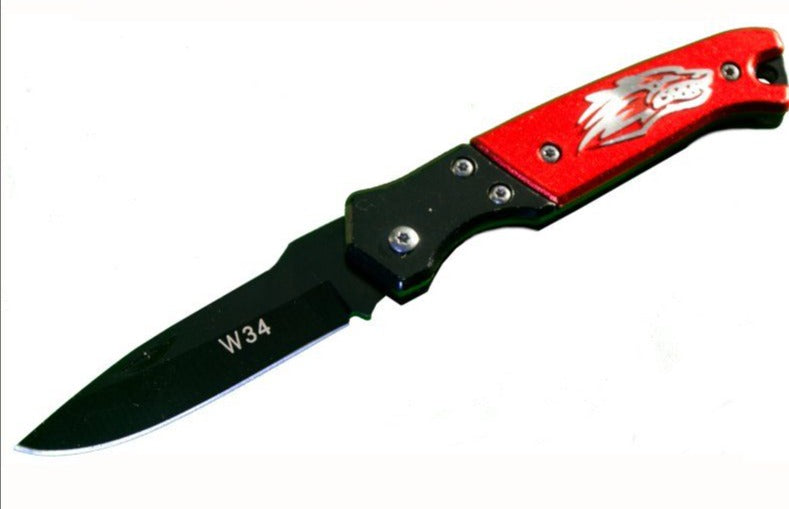 Wolf Folding Knife - Multi Purpose  Red or Blue