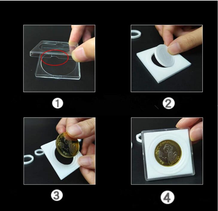 Clear Square Coin Case - 20 Pcs for 20/25/30/35/40mm Coins PVC Free