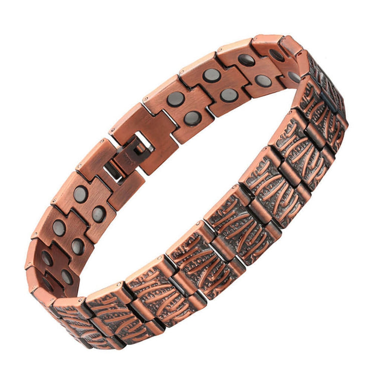 Vintage Red Copper Color Double Row Magnetic Bracelet