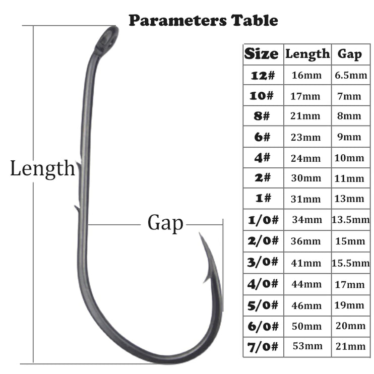 50pcs Double-backed 7/0 Fishing Hooks