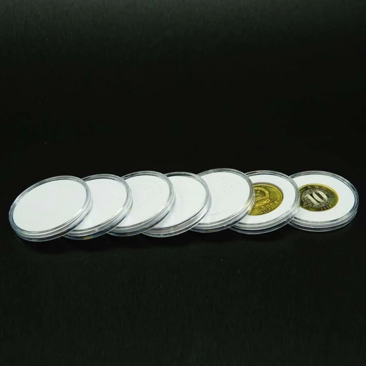 20Pcs Clear Round 40mm Direct Fit Airtight Coin Capsules Fits 5 Different Sized Coins