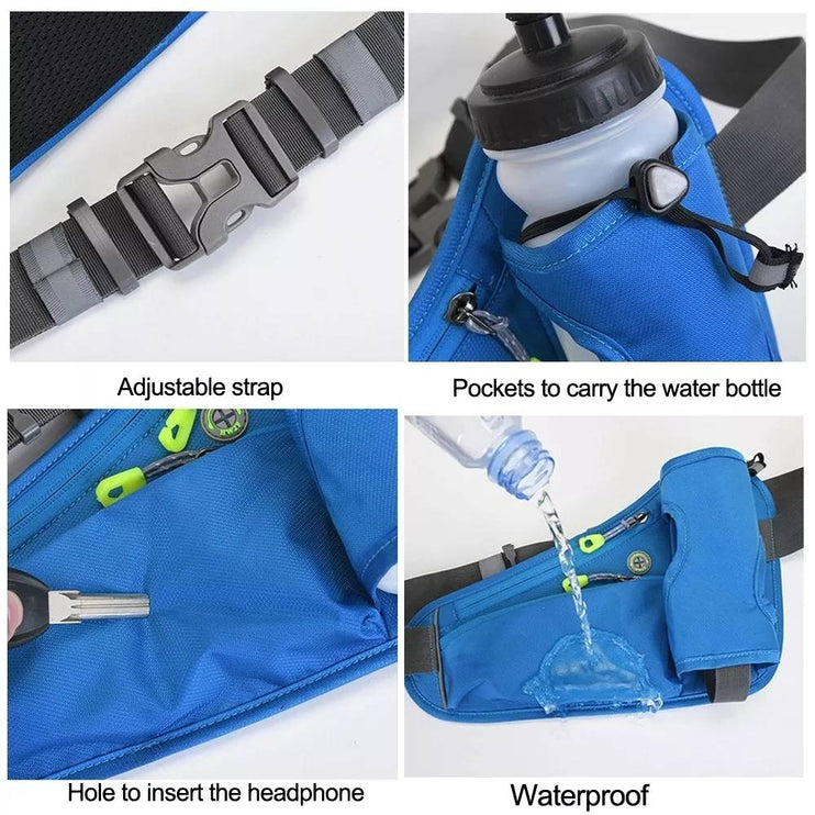 Sports Hydration Belt Bag with Water Bottle Holder