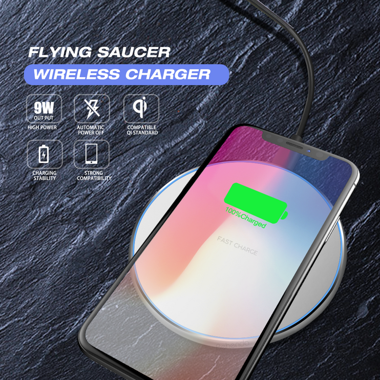 15w Wireless Charger Pad for iPhone or Samsung  - Gold