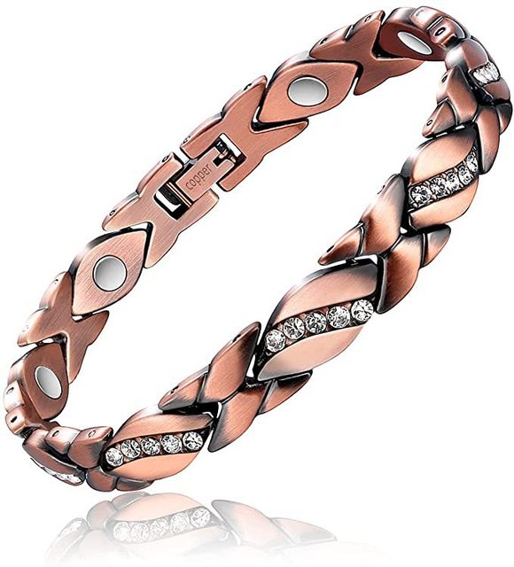 Womans Magnetic Bracelet - Copper Stones #553-3